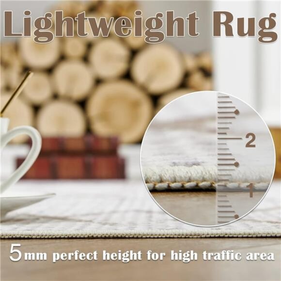 Runner Rug 2x7 - Moroccan Kitchen Rug with Line Bohemian Hallway Washable - Picture 4 of 7